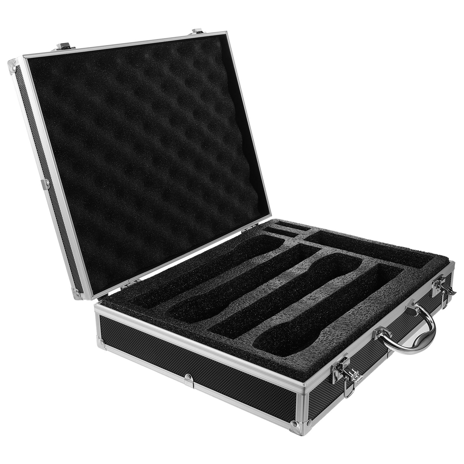 BESTONZON Black Portable Microphone Organizer Hard Box for Cordless Mic ...