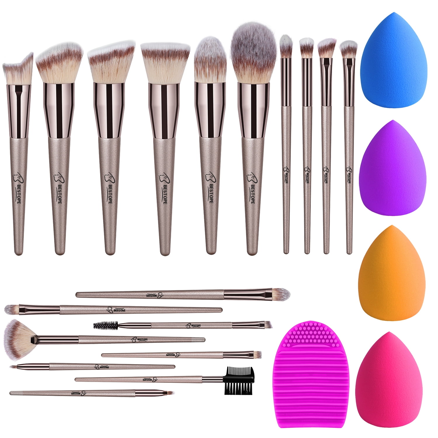 BESTOPE 18Pcs Makeup Brush Set, Premium Christmas present Synthetic