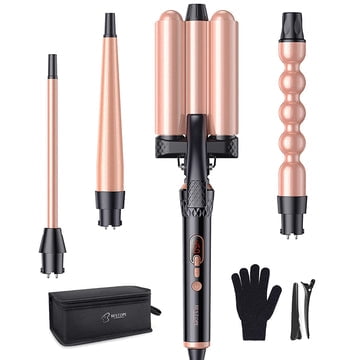 BESTOPE Curling Iron 4 In 1 Hair Crimper Wand Set 3 Barrel Hair Waver ...