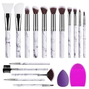 Bestope 16-Piece Makeup Brush Set with Sponges and Cleaner, Christmas Gift