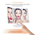 thumbnail image 1 of BESTOPE Trifold Makeup Vanity Mirror with Lights, 1X/2X/3X Magnification, 21 Led Lighted Mirror with Touch Screen Power,180° Adjustable Rotation,Dual Power Supply,Portable Trifold Mirror, 1 of 8