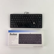 BESTOSS computer keyboards,Mini Wired KeyboardUltra Thin and Light Portable 78 Keys USB Desktop, Laptop, Windows 7/8/10, Keyboard Protection Skin