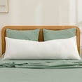 thumbnail image 1 of BESTOUCH 100% Washed Cotton Full Body Pillowcase Linen Feel Soft Comfortable Breathable 1 Set Pillow Case with Envelope Closure Solid Bright White 20x54 Inches, 1 of 6