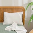 thumbnail image 1 of BESTOUCH 100% Washed Cotton Pillowcase for Hair and Skin Linen Feel Soft Comfortable Breathable 2 Set Pillow Case with Envelope Closure Solid Bright White Queen 20x30 Inches, 1 of 5