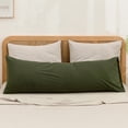 thumbnail image 1 of BESTOUCH Body Pillowcase 100% Washed Cotton Linen Feel Soft Breathable with Envelope Closure 1Pcs Solid Olive Green 20x54 Inches, 1 of 6