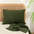 thumbnail image 1 of BESTOUCH 100% Washed Cotton Pillowcase for Hair and Skin Linen Feel Soft Comfortable Breathable 2 Set Pillow Case with Envelope Closure Solid Olive Green Queen 20x30 Inches, 1 of 6