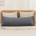 thumbnail image 1 of BESTOUCH Body Pillowcase 100% Washed Cotton Linen Feel Soft Breathable with Envelope Closure 1Pcs Solid Quiet Shade Grey 20x54 Inches, 1 of 6