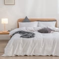 thumbnail image 1 of BESTOUCH Duvet Cover Set Cal King 100% Washed Cotton Linen Feel Soft Chic Lightweight 3Pcs (Bright White, 104"x98"), 1 of 7