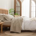 thumbnail image 1 of BESTOUCH Sheet Set 100% Washed Cotton Linen Feel Super Soft Comfortable Chic Lightweight 4 Pcs Home Bedding Set Almond Milk Grey Full, 1 of 4