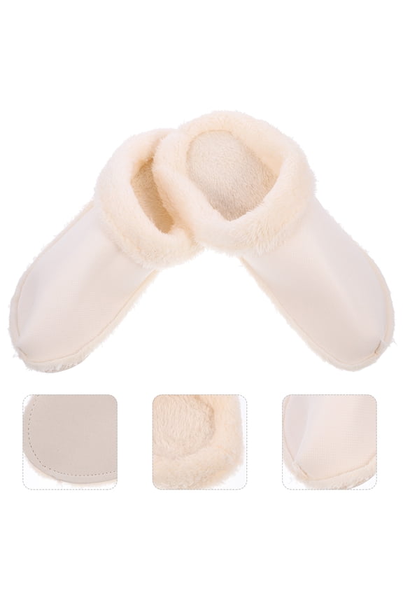 1Pair Winter Warm Plush Slipper Insoles Removable Thickened Soft Inner Soles White
