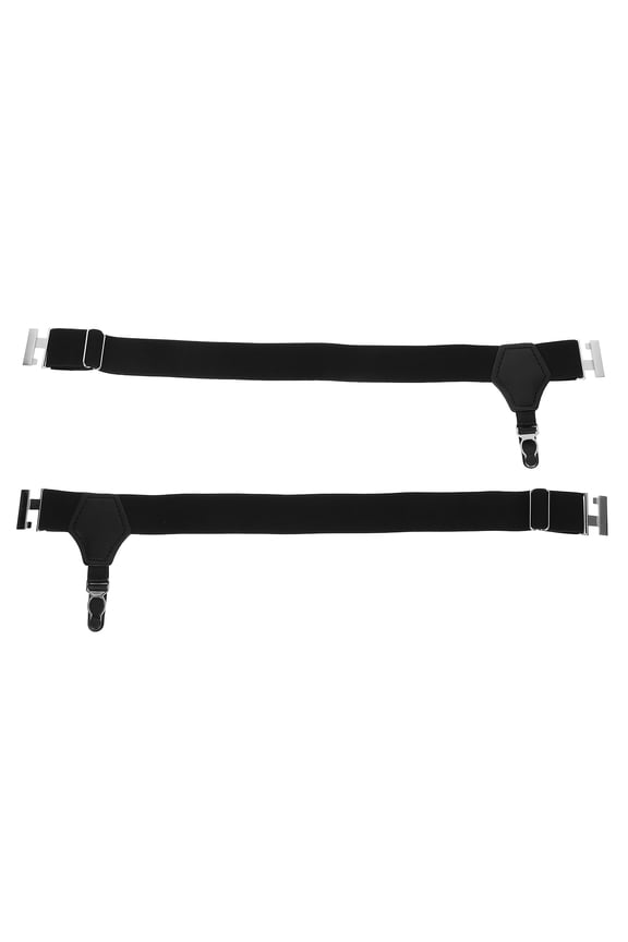 1 Pair of Men's Sock Suspenders for Formal Wear Black Adjustable Nylon