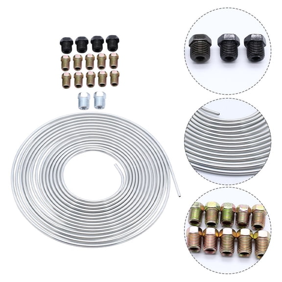 BESTOYARD 1Set Vehicle Brake Line Auto Brake Tube Coil Plated Silver with Flexible Structure for Car Use
