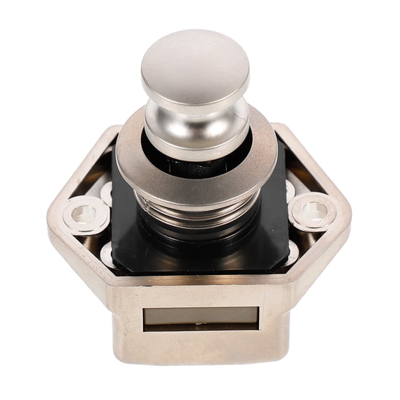 BESTOYARD 1 Set Button Lock for RV Cabinet Drawer Lock Latch Knob Silver ABS Material