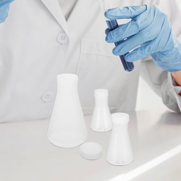 BESTOYARD 1 Set Plastic Flask for Experiment Chemistry White for School Experiments