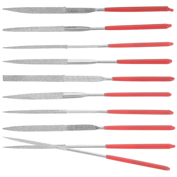 BESTOYARD 1Set Precision Needle File Set for Jewelry Metal Glass Wood and Stone in Red Color