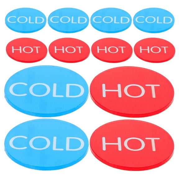 BESTOYARD 10Pairs Hot and Cold Faucet Stickers Multi Color Acrylic Water Temperature Labels