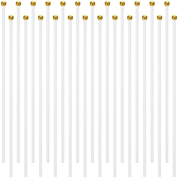BESTOYARD 100Pcs Festival Flag Pole Portable Flagpole for Advertising Occasions White
