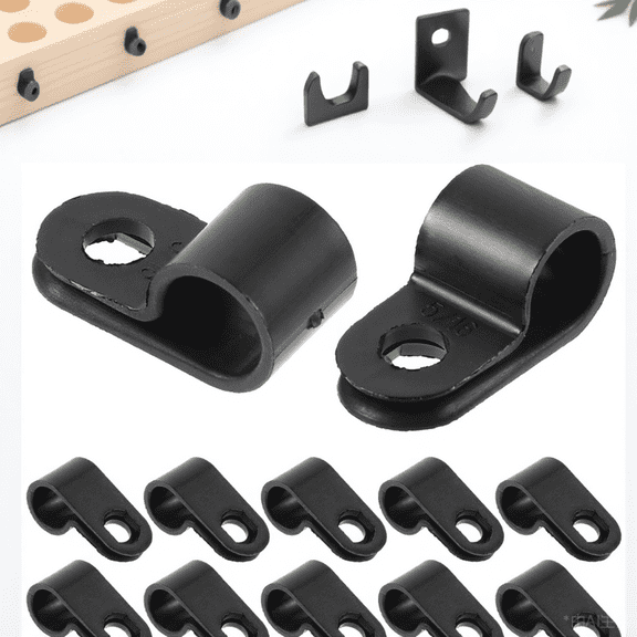 BESTOYARD 100pcs Wire Mounting Clips Cable Clip Black PVC Cable Organization Decks and Patios