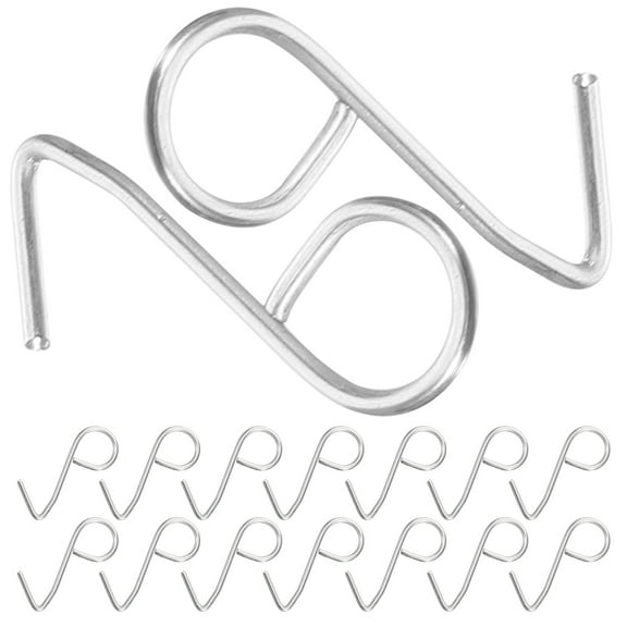 BESTOYARD Plated Silver Zinc Steel S Hooks for Car Use, Sturdy Seat Cover Fixing, 100Pcs