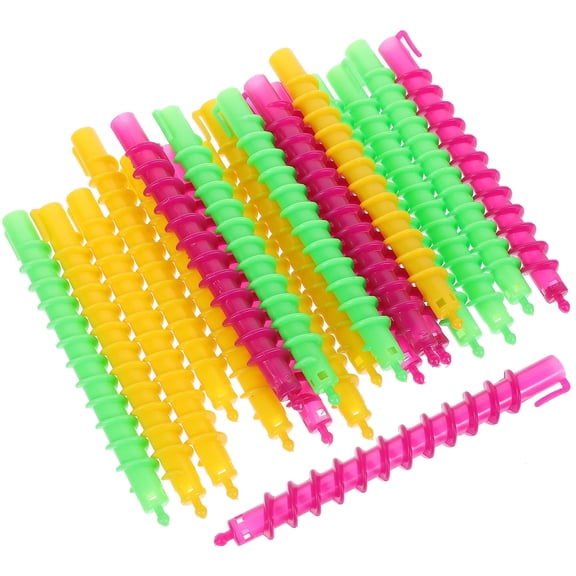 BESTOYARD 100pcs Hot Rollers Spiral for Hair Curling Women with Long Hair Assorted Color