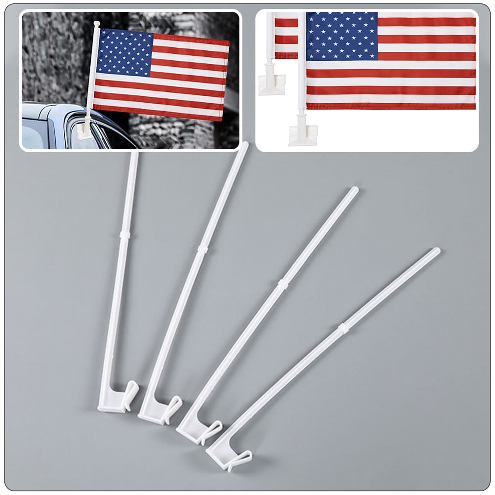 White Pvc Flags BESTOYARD Clip Designed Flag Pole Flag Poles Plastic 10Pcs White ...