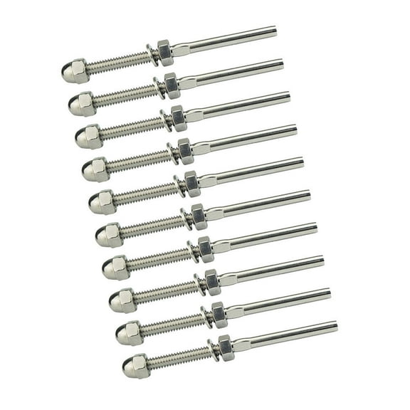 BESTOYARD Steel Rope Clamps Threaded Stud T316 Stainless Steel Silver 10Pcs