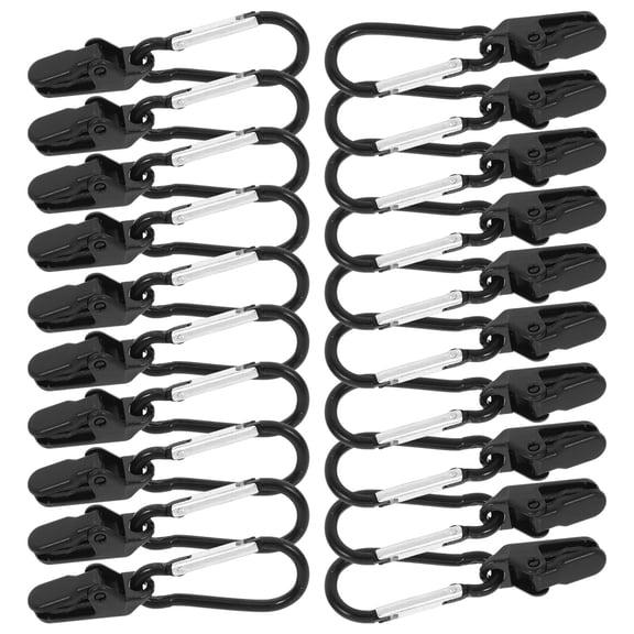 BESTOYARD 12 Pcs Awning Tarp Canopy Clip Plastic Black Duckbilled Design Secure Clamp for Boat Covers
