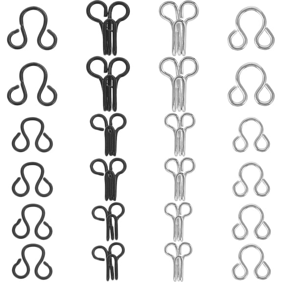 BESTOYARD 120pcs Sewing Fasteners Eyes Hooks Alloy Black for Apparel Fastening Clothing Repair