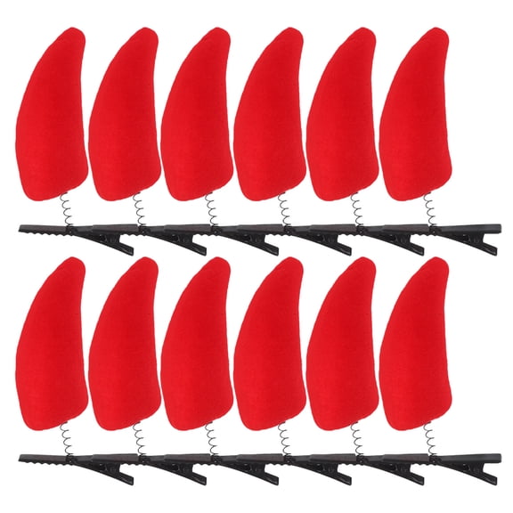 BESTOYARD 12pcs Horns for Women Hair Accessories Masquerade Red