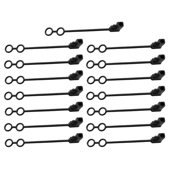 BESTOYARD 15Pcs Black PVC Weather Caps Replacement Two Pin Plugs Covers for Automotive and Solar Cables