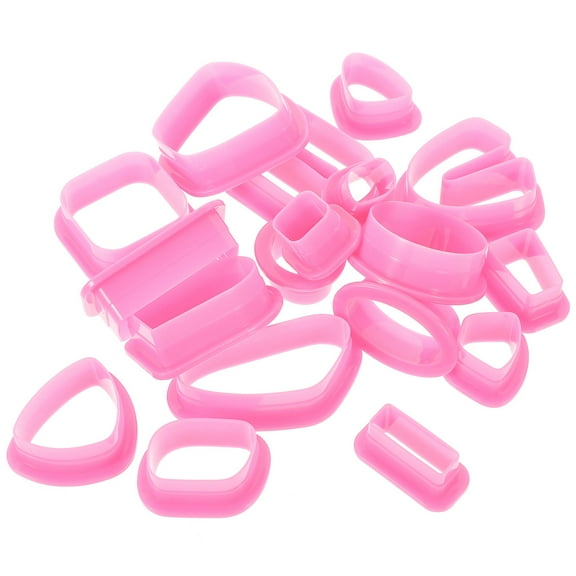 BESTOYARD 18pcs Sculpting Clay Tools Polymer Clay Cutters Pink Shape Cutting Various Shapes DIY Crafts