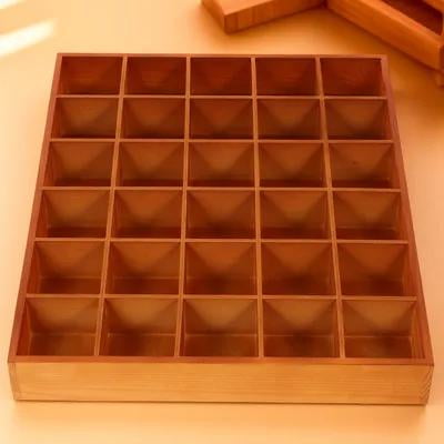 BESTOYARD Socks Organizer Wooden Grid Display Box Wood 1Set