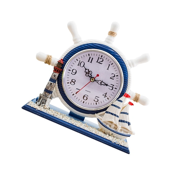 BESTOYARD Nautical Style Clock Multi Silent Household Decor for Living Room 1Pc