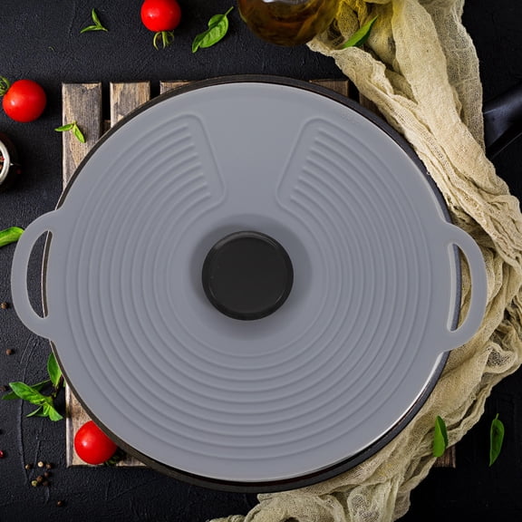 BESTOYARD 1Pc Grey Silicone Airtight Lid Reusable Kitchen Container Cover