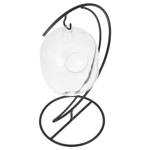 BESTOYARD Black Glass Round Ball Cup for Hanging Wine Holder and Glass Storage, Ideal for Decor