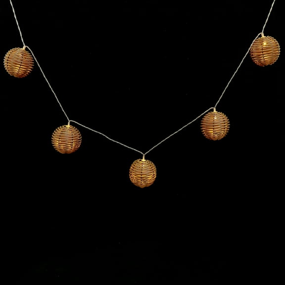 BESTOYARD 1Set Brown Imitation Rattan ng Light Battery Operated Decorative LED Lamp for Room and Party