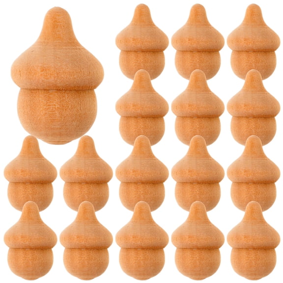 BESTOYARD DIY Wooden Acorns Khaki - Smooth Sanded for Painting and Staining 20Pcs
