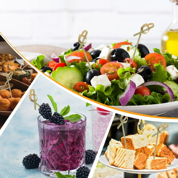 BESTOYARD 200 Pcs Bamboo Appetizer Skewers for Parties Decoration Bamboo Picks for Appetizers Light Green