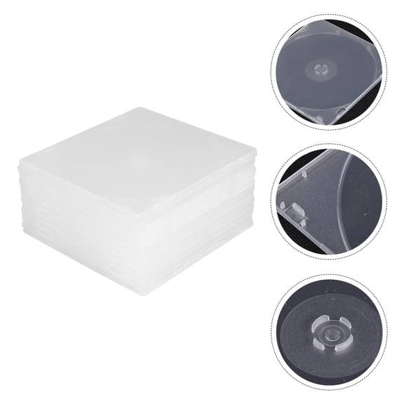 BESTOYARD 25Pcs Transparent Cd Storage Box White for Easy Recognition and Premium Durability