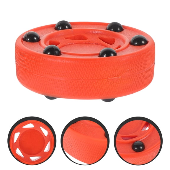 BESTOYARD 2Pcs Roller Hockey Game Puck Red with Low Friction Glide for Speed and Stability