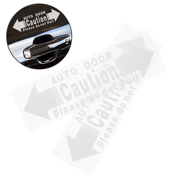 BESTOYARD 2Pcs White Car Door Stickers Peel and Stick Warning Decals for Automatic Door Protection