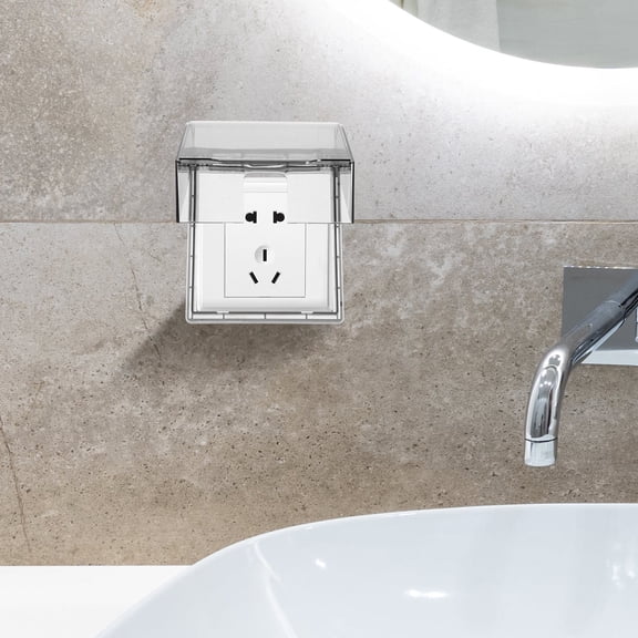 BESTOYARD 2Pcs Dark Grey Splash Proof Socket Cover for Bathroom and Household Use