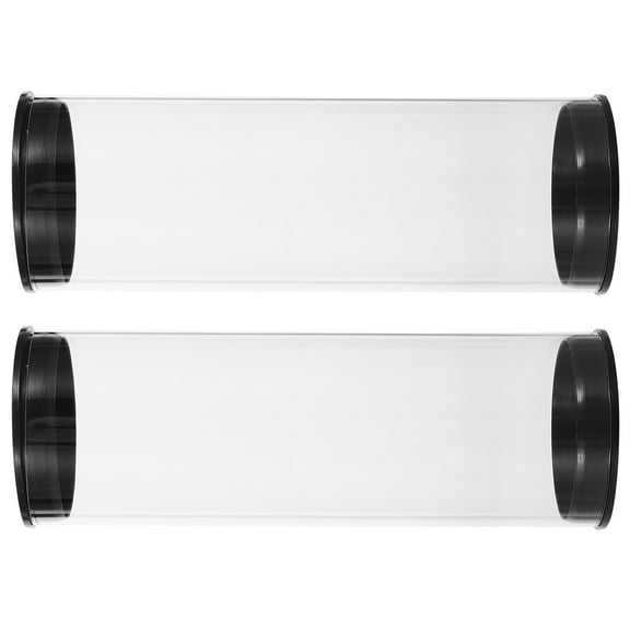 BESTOYARD 2Pcs Portable Golfs Storage Box with Clear Tube and Cap for Home and Store Black Design