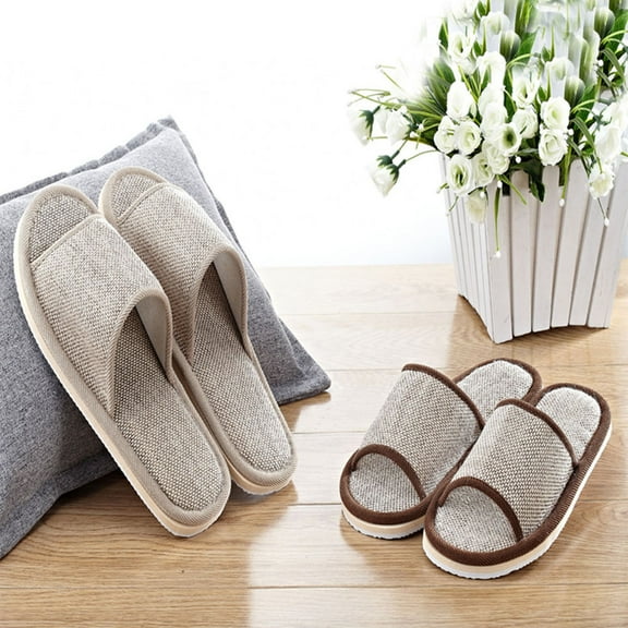 BESTOYARD 2Set Of Washable Guest Slippers Coffee Breathable For Home After Shower Men Women