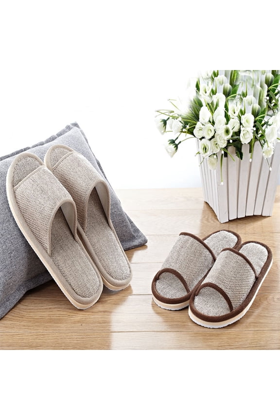 2Set Of Washable Guest Slippers Coffee Breathable For Home After Shower Men Women