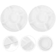 thumbnail image 1 of BESTOYARD 2pcs Appetizer Serving Tray 5-Compartment Round Divided Serving Platter For Snack Chips Dip Party, 1 of 6