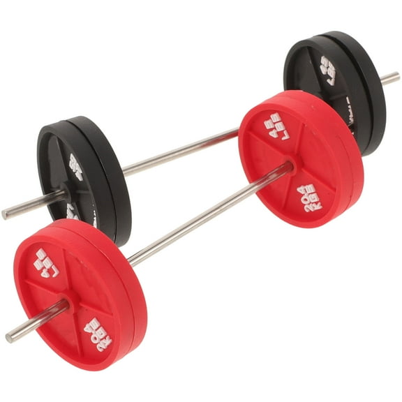BESTOYARD 2pcs Barbell Weights Black Mini Barbell Toy Gym Decoration Realistic Workout Scene For Fitness Enthusiasts