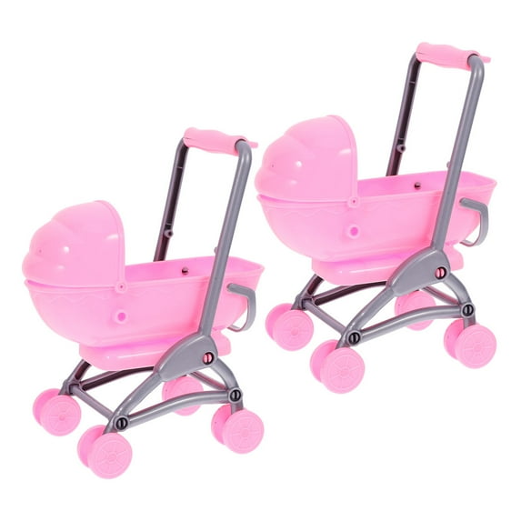 BESTOYARD 2pcs Lightweight Doll Stroller Furniture for Role Play and Party Games Dollhouse Decor