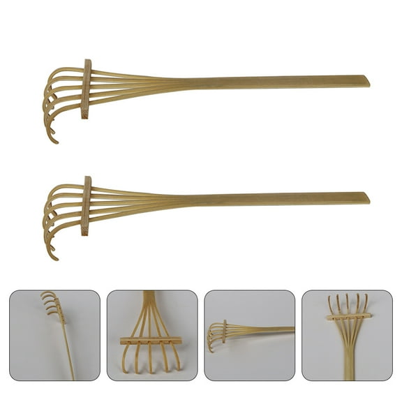BESTOYARD 2pcs Garden Rake Small Synthetic Material Decorative Mini Garden Rake for Garden Enthusiasts Room Decoration