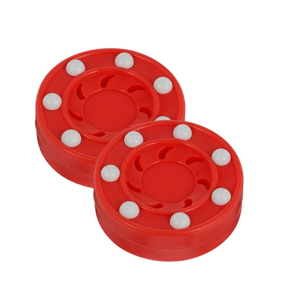 BESTOYARD 2Pcs Professional Roller Hockey Puck Red High Impact Shockproof Core for Training Use